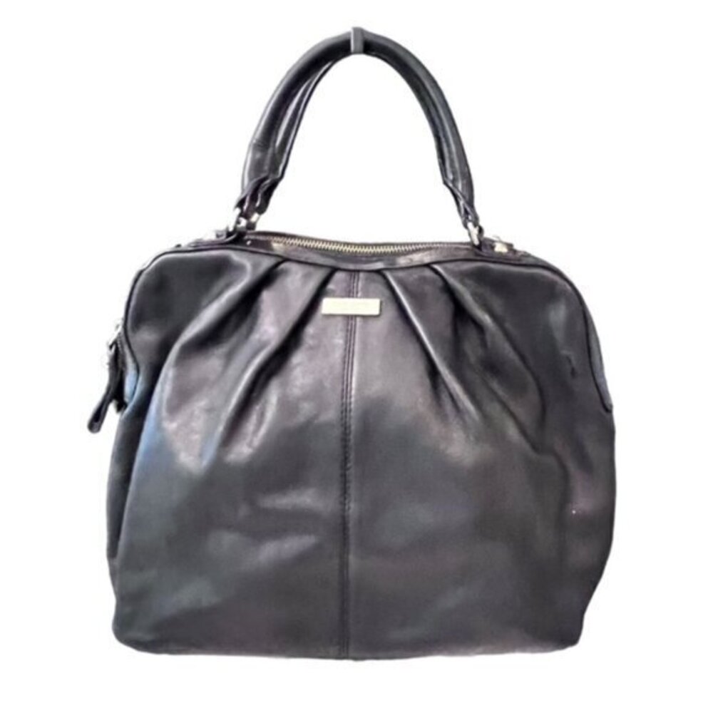 🎉SALE🎉 KATE SPADE Large Black Leather CAMILLE Top Handle Satchel XBody BOHO